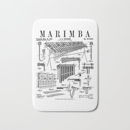 Marimba Player Percussion Musical Instrument Vintage Patent Bath Mat