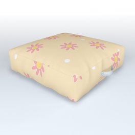 Pink Camellia Pattern Outdoor Floor Cushion