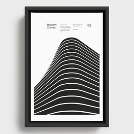 Modern Curves 03, Modern Architecture Design Poster, minimalist interior wall decor, Modern Art, Print, Typographic, Helvetica Neue Framed Canvas