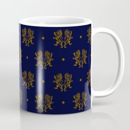 Lions Pattern - Blue & Gold Coffee Mug