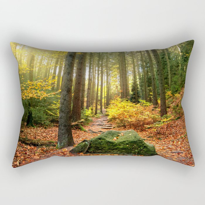 Path Through The Trees - Landscape Nature Photography Rectangular Pillow