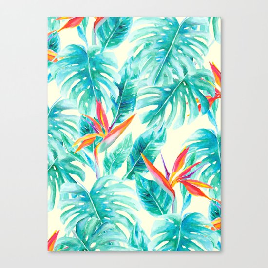 Tropical Paradise Pale Yellow Canvas Print