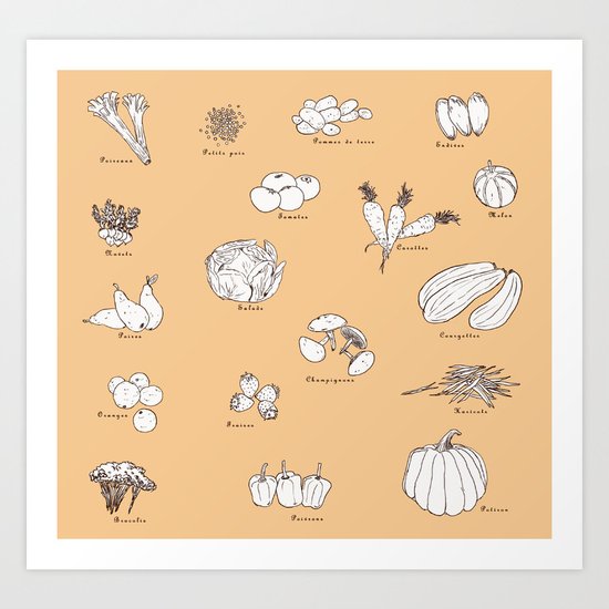 Fruit And Vegetables Art Print