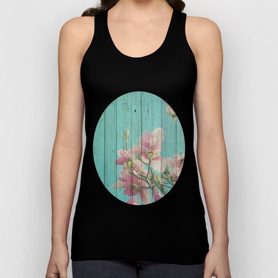 Sweet Flowers on Wood 08 Unisex Tank Top
