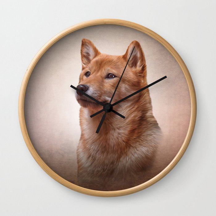 Drawing Japanese Shiba Inu dog  Wall Clock