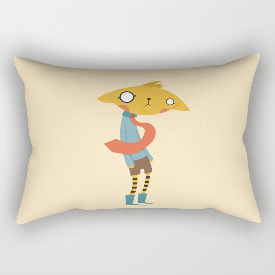 Cat with Tie Rectangular Pillow