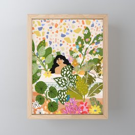 Bathing with Plants Framed Mini Art Print