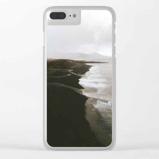 Moody black sand beach in Iceland - Landscape Photography Clear iPhone Case