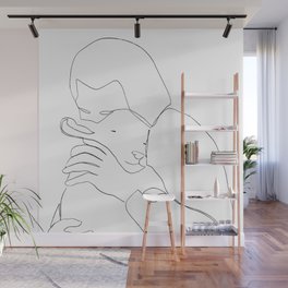 The Good Shepherd line drawing Wall Mural