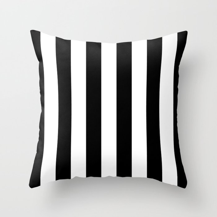 Black and White Stripes  Throw Pillow