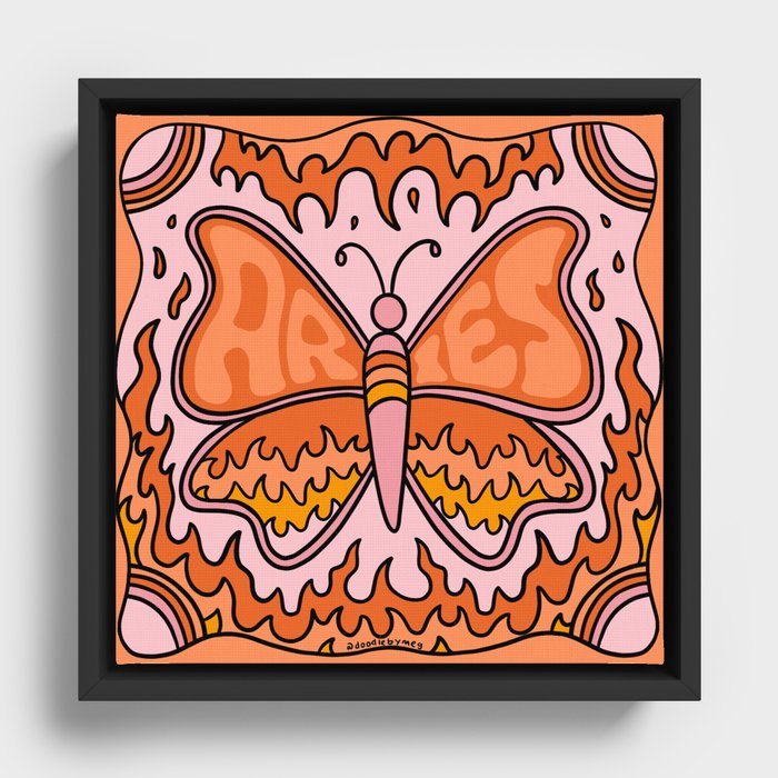 Aries Butterfly Framed Canvas
