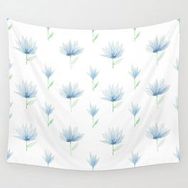 Watercolor light blue flowers Wall Tapestry
