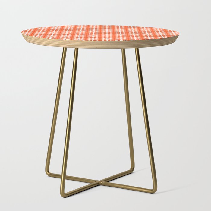 Orange and White Atomic Age Pattern Side Table