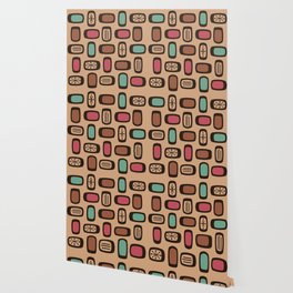 Midcentury MCM Rounded Rectangles Christmas Cookie Wallpaper