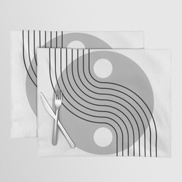 Geometric Lines and Shapes 28 in Monochrome Placemat