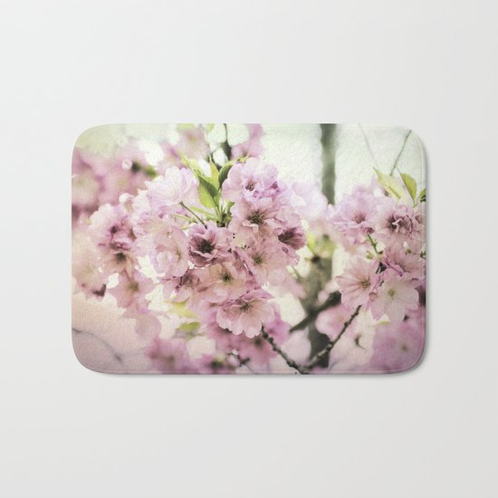 vintage cherry blossom Bath Mat