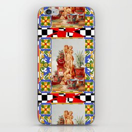 Italian,Sicilian art,majolica,tiles,baroque art iPhone Skin