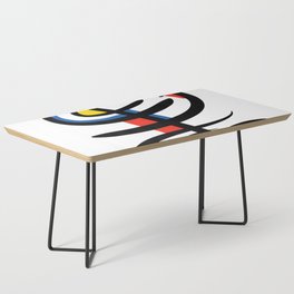 Abstract Minimal Lyric Art in Red Blue Yellow and Black  Coffee Table
