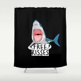 Free kisses shark Shower Curtain