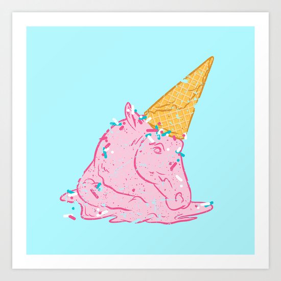 Unicorn melts Art Print