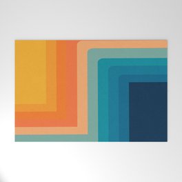 Retro 70s Color Lines Welcome Mat