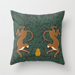 Leopard Vase - midnight Throw Pillow
