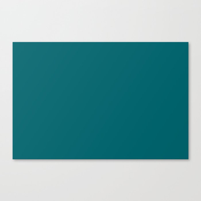 Dark Teal Solid Color Pairs Pantone Kayaking 18-4833 TCX Shades of Blue-green Hues Canvas Print