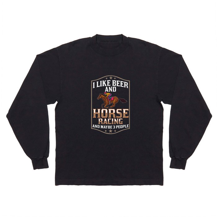 Horse Racing Race Track Number Derby Long Sleeve T Shirt