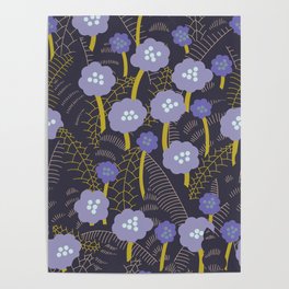 Meadow flowers at night Poster