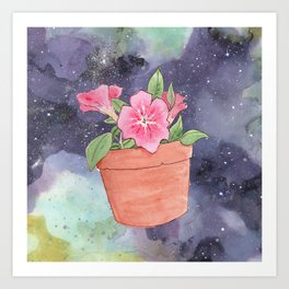 A Curious Pot of Petunias Art Print