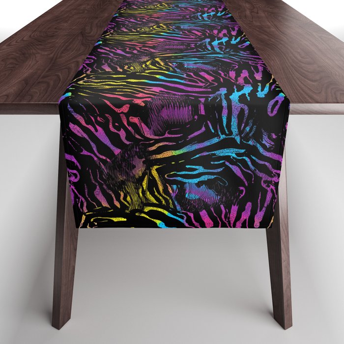 Modern Neon Animal Print Design Table Runner