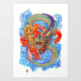 Dragon and the Vajra Art Print