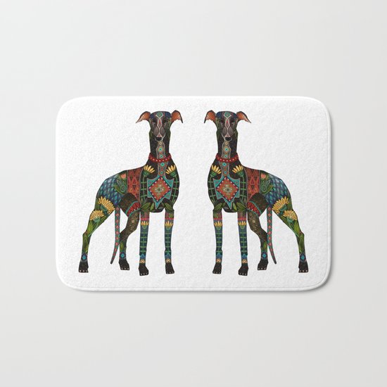 greyhound white Bath Mat