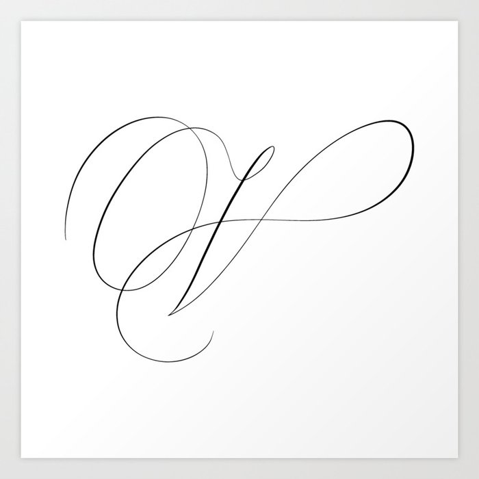 cursive letter v