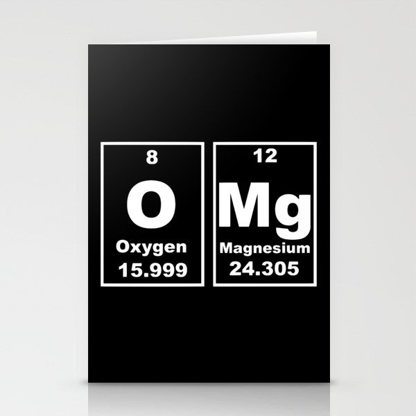 OMG Chemical Elements Funny Oxygen Magnesium Stationery Cards