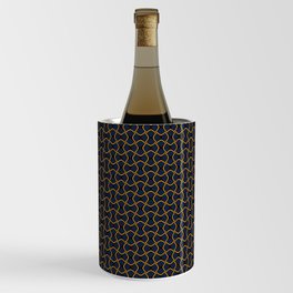 Geometric pattern no.2 with black, blue and gold Wine Chiller
