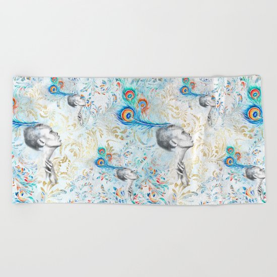 Feather peacock #14 Beach Towel