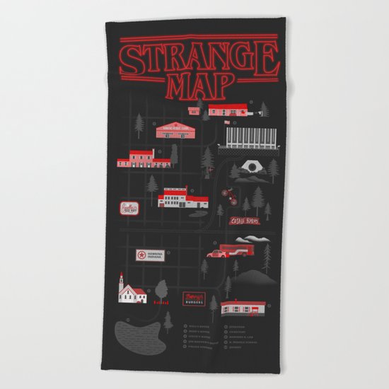 Strange Map Beach Towel