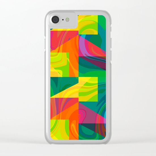 Funky geometric pattern Clear iPhone Case