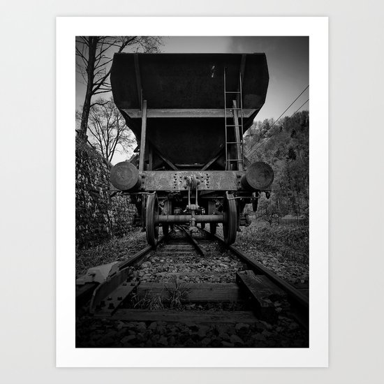 Old Railway Wagon Art Print