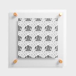 Cottage core Grey Mushroom Polka Dot Pattern-Rustic Pattern Floating Acrylic Print