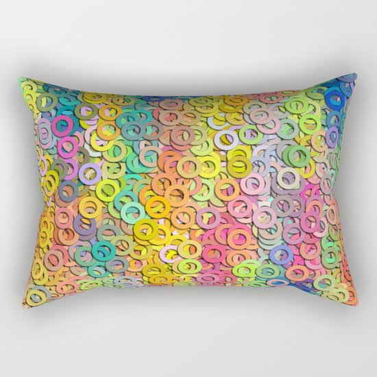 Little colorful rings Rectangular Pillow