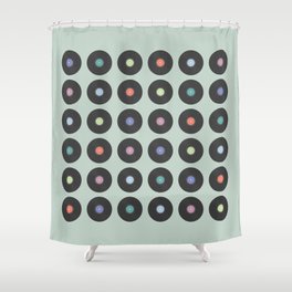 Just for the Record (green) Shower Curtain