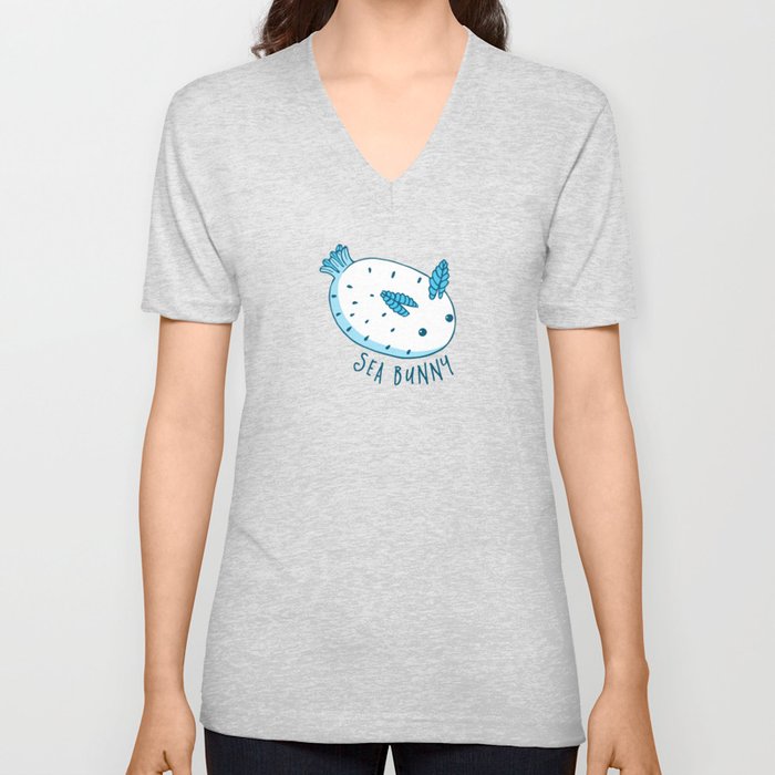 Sea Bunny V Neck T Shirt