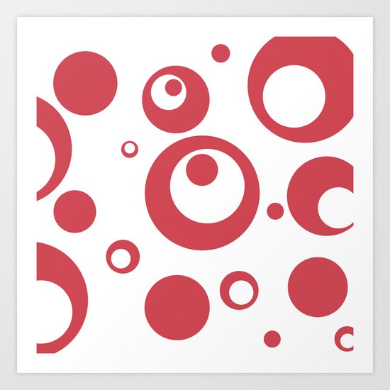 Circles Dots Bubbles :: Inverse Berry Blush Art Print