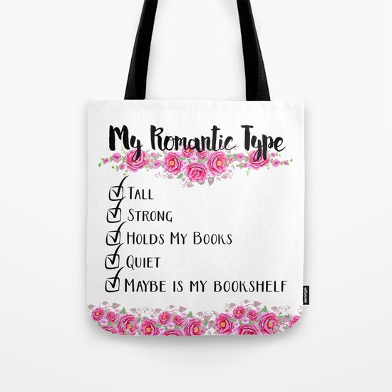 Bookshelf Romance Tote Bag