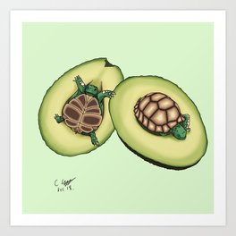Tortoise Avocado Art Print