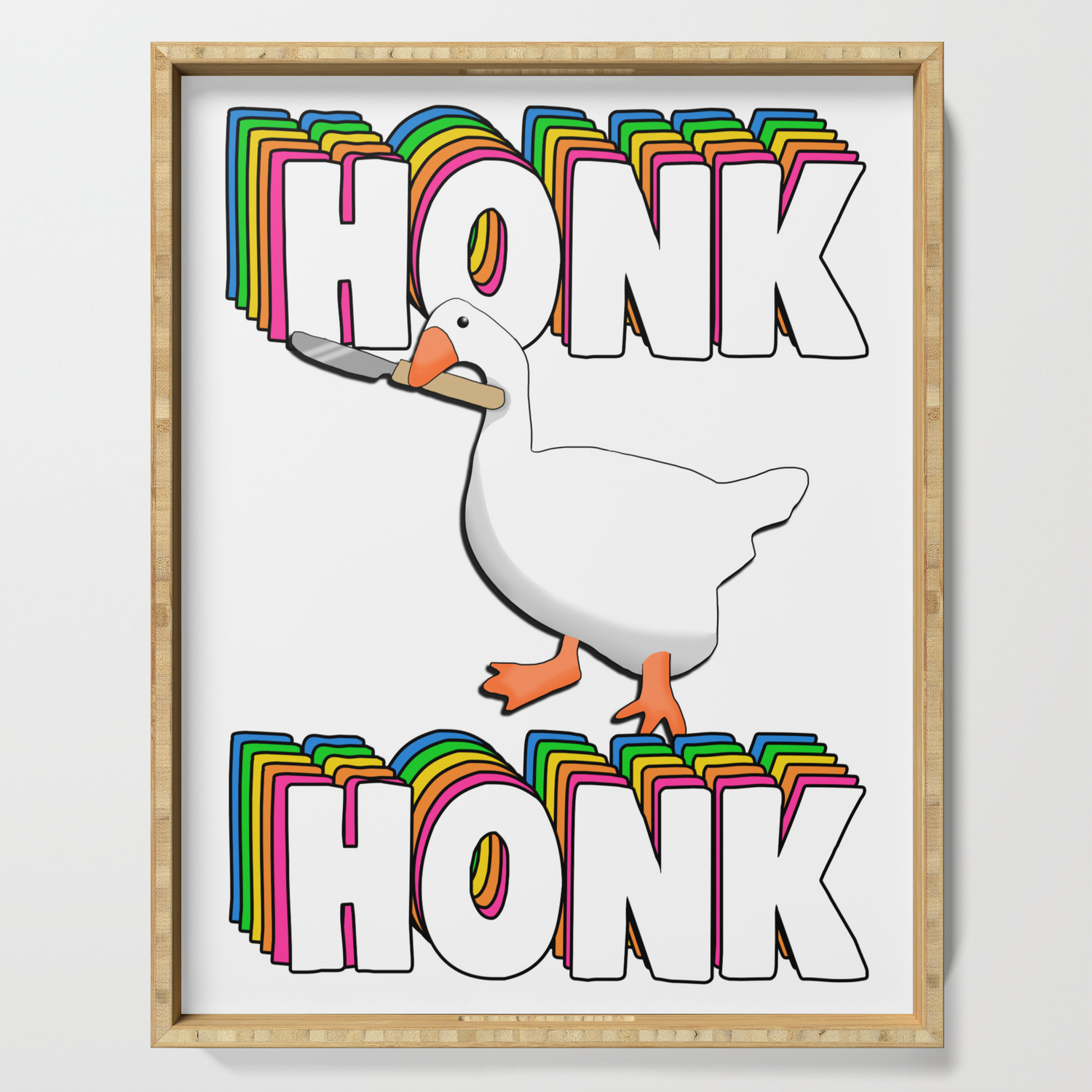 Honk Honk Goose Knife Meme Serving Tray By Lovelydesigns Society6