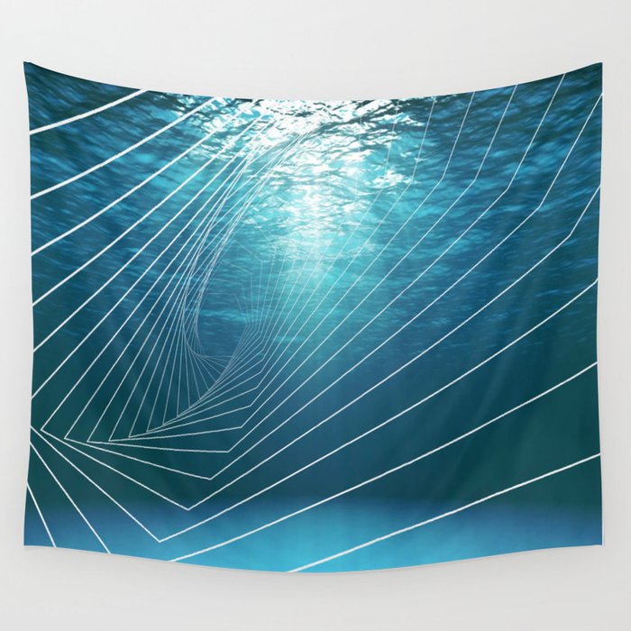 Geometric wave Wall Tapestry