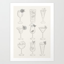 Summer Cocktails 10 Art Print